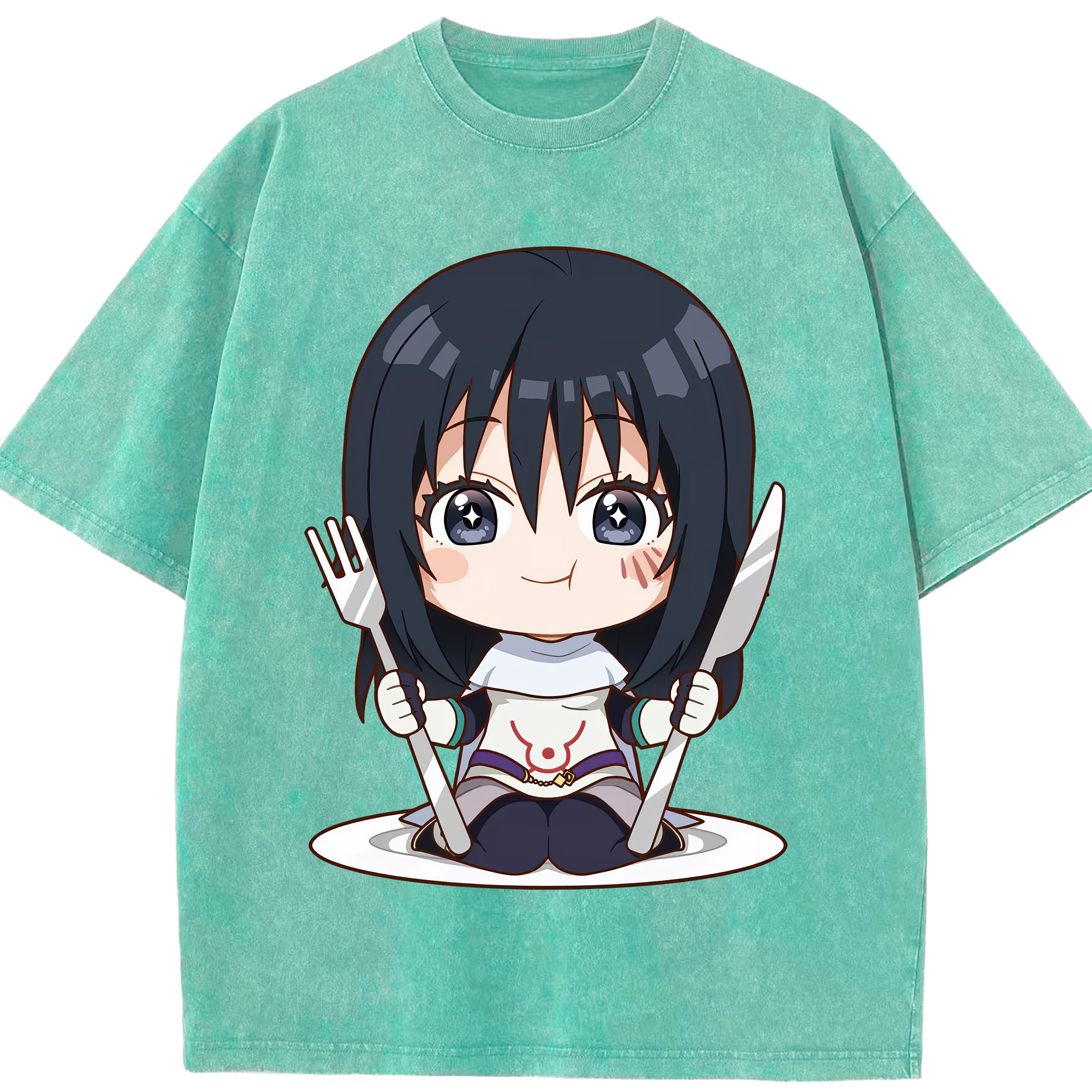 （画像用） 転スラ Regarding Reincarnated to Slime 綿100% ヴィンテージ風 半袖Tシャツ（フロントプリント）